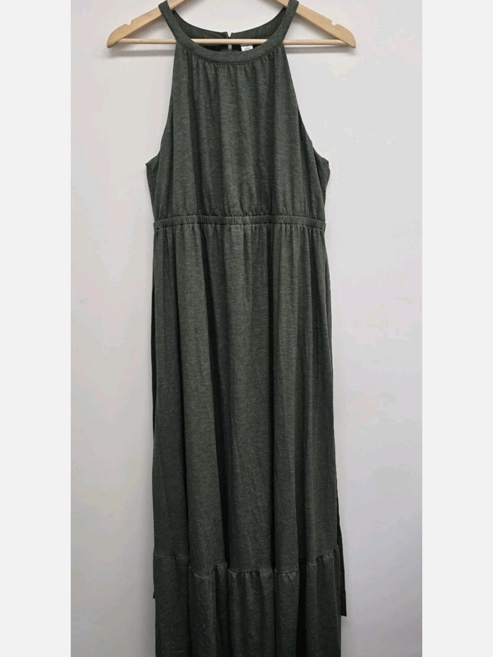 Old Navy Maternity Olive Green Halter Maxi Dress